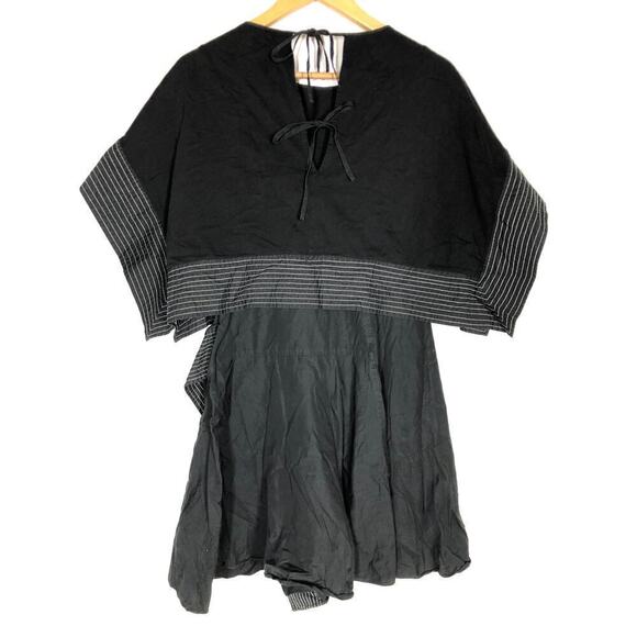 3.1 Phillip Lim Poplin Overlay Dress Boxy Topstitching Mini Black 6 - Picture 5 of 9